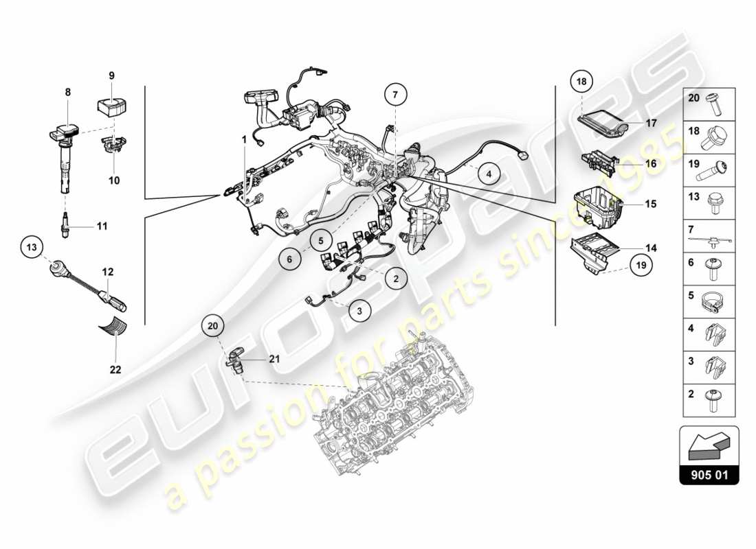 lamborghini performante spyder (2018) ignition system part diagram