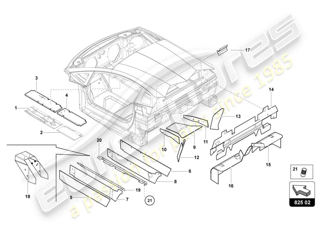 lamborghini 2014 (lp720-4 roadster 50) damper for tunnel part diagram