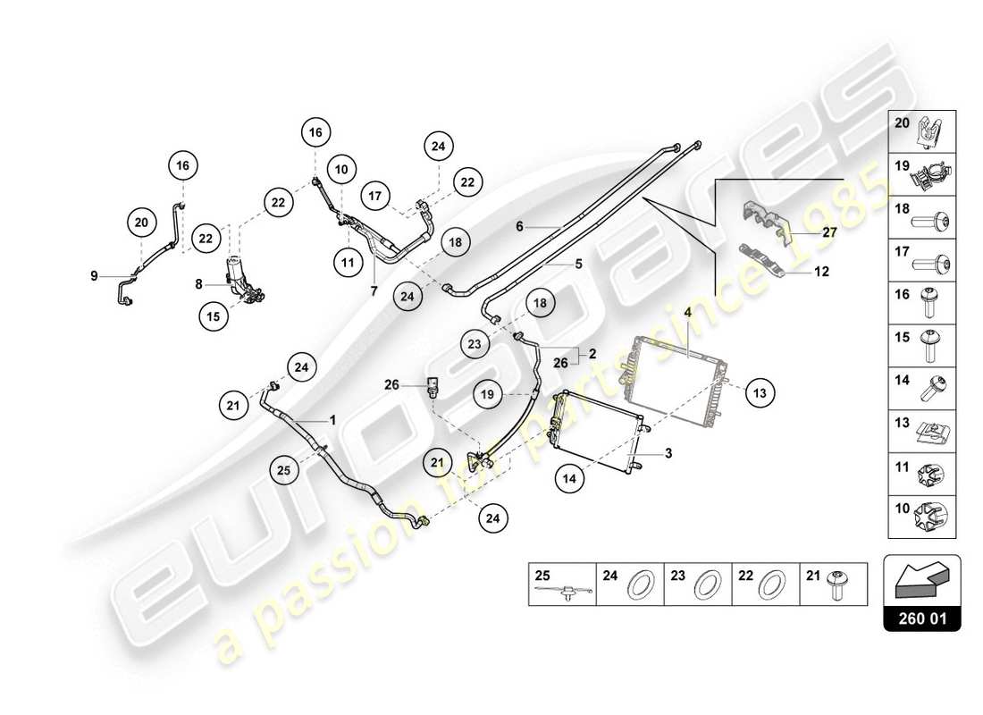 lamborghini 2016 (lp580-2 coupe) a/c condenser part diagram