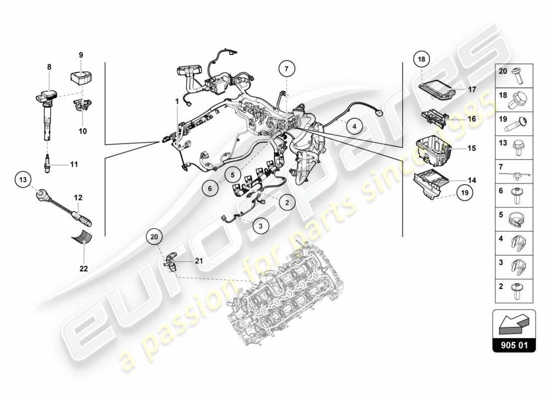 lamborghini performante spyder (2019) ignition system parts diagram