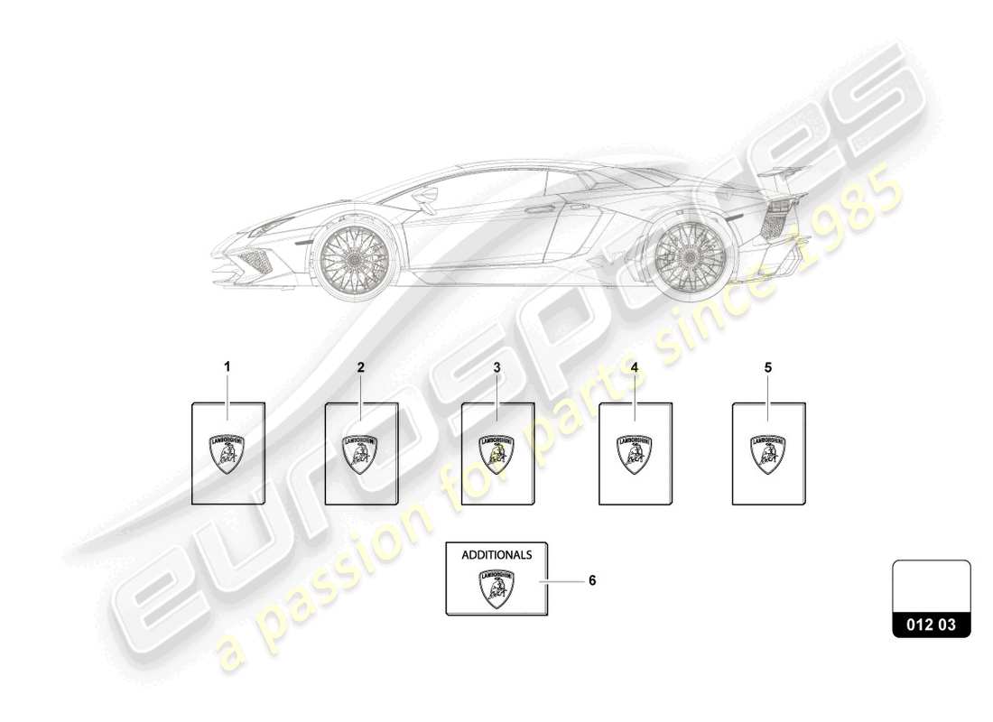 lamborghini lp750-4 sv coupe (2017) 1 set vehicle literature part diagram