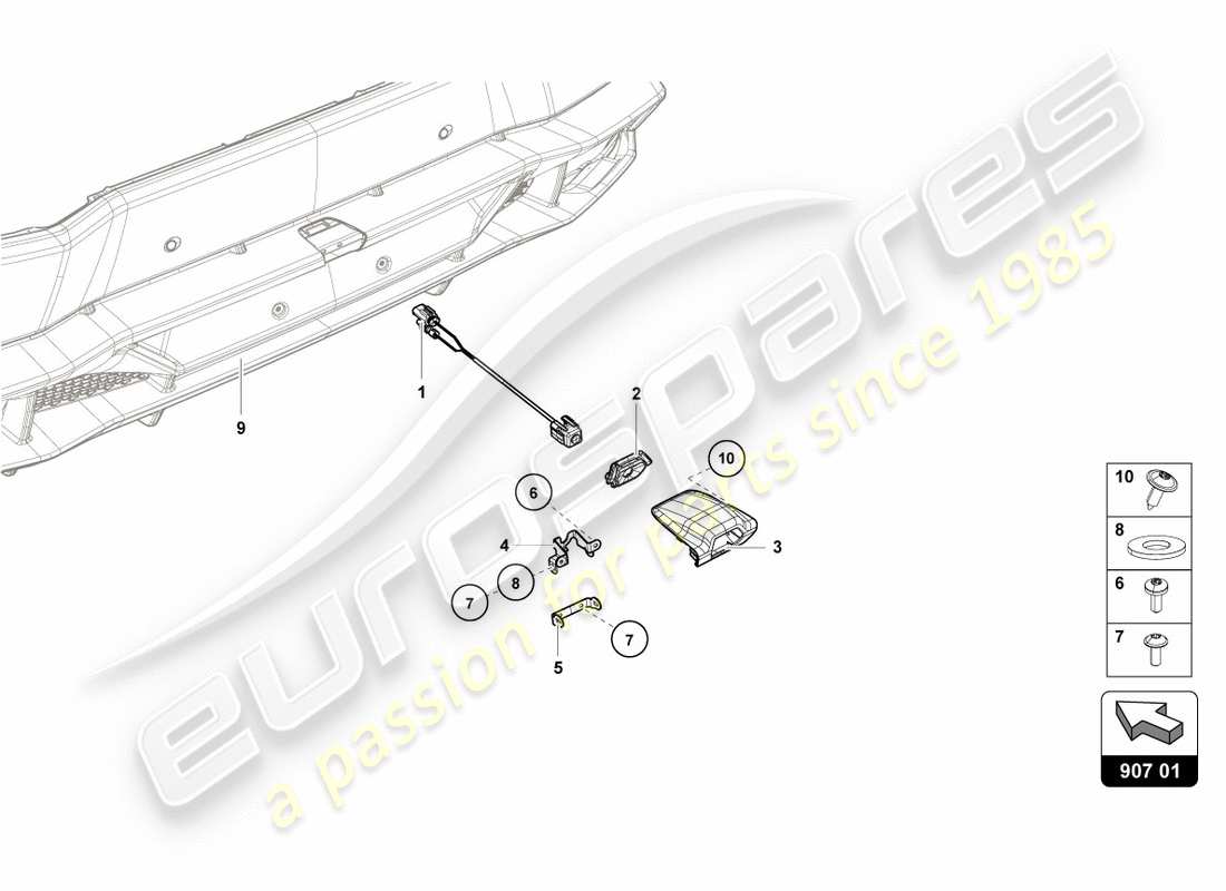 lamborghini 2017 (lp580-2 spyder) reversing camera part diagram