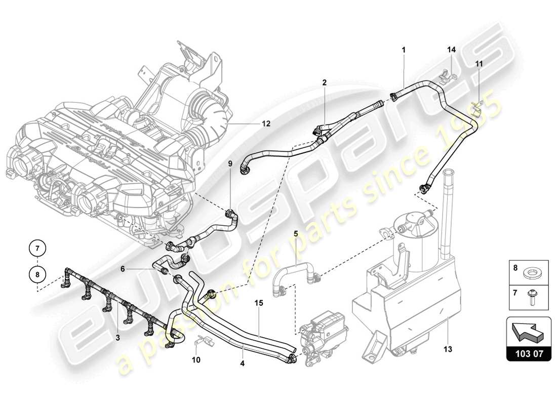lamborghini 2014 (lp720-4 coupe 50) ventilation for cylinder head cover part diagram