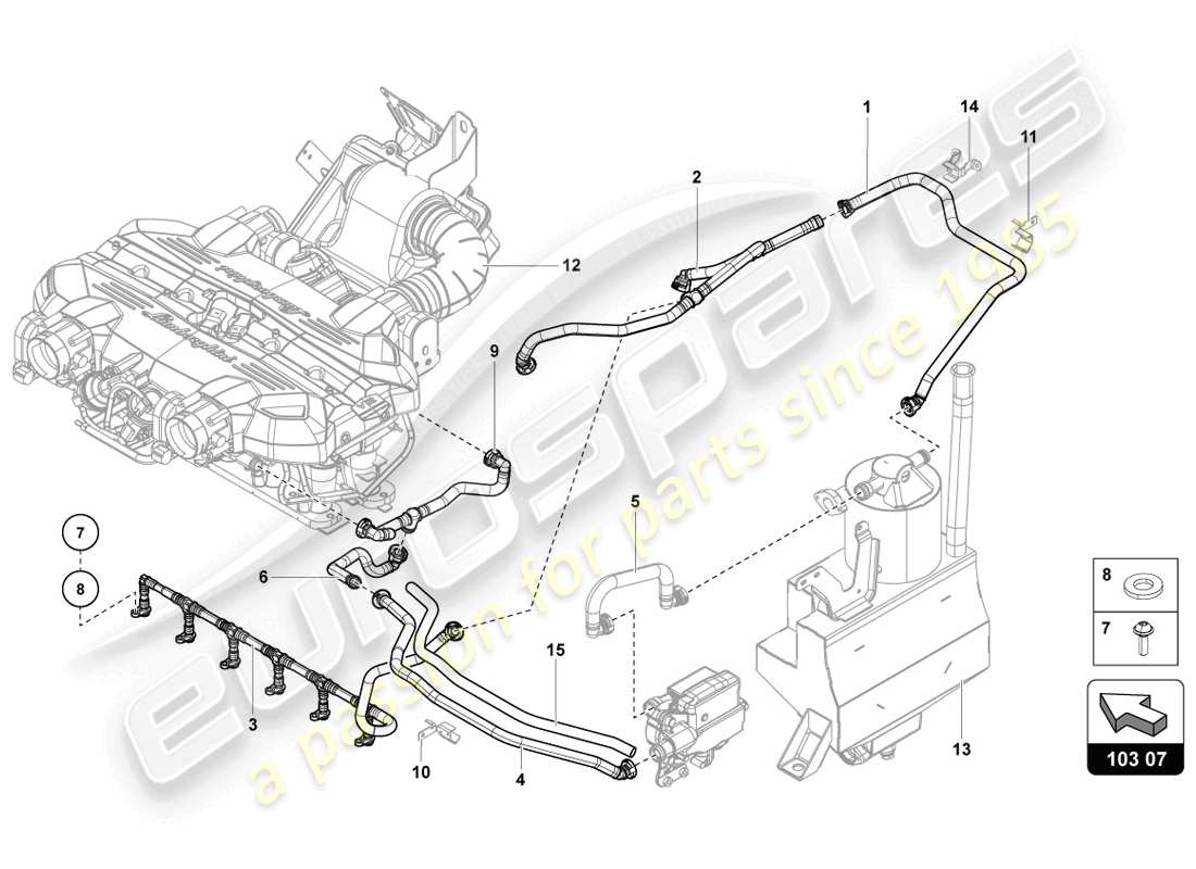 lamborghini lp720-4 coupe 50 (2014) ventilation for cylinder head cover parts diagram