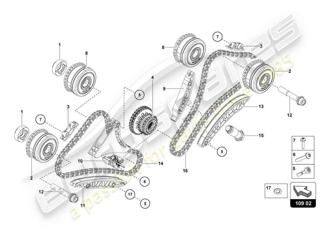 lamborghini 2012 (lp700-4 coupe)) timing chain part diagram