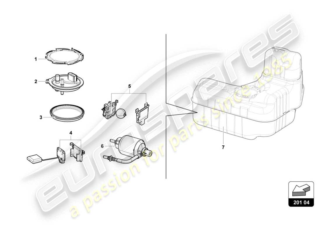 lamborghini lp580-2 coupe (2016) fuel filter parts diagram