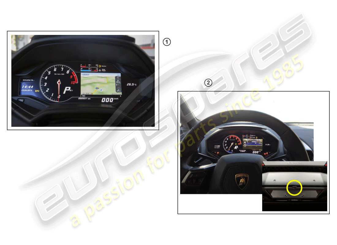 lamborghini accessories (evo coupe) retrofit kit for dynamic navigation part diagram
