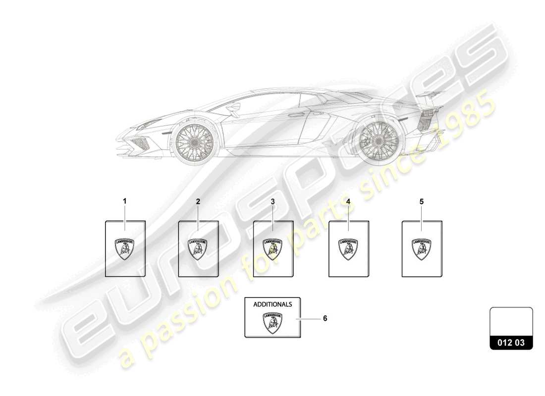 lamborghini 2016 (lp750-4 sv coupe) 1 set vehicle literature part diagram