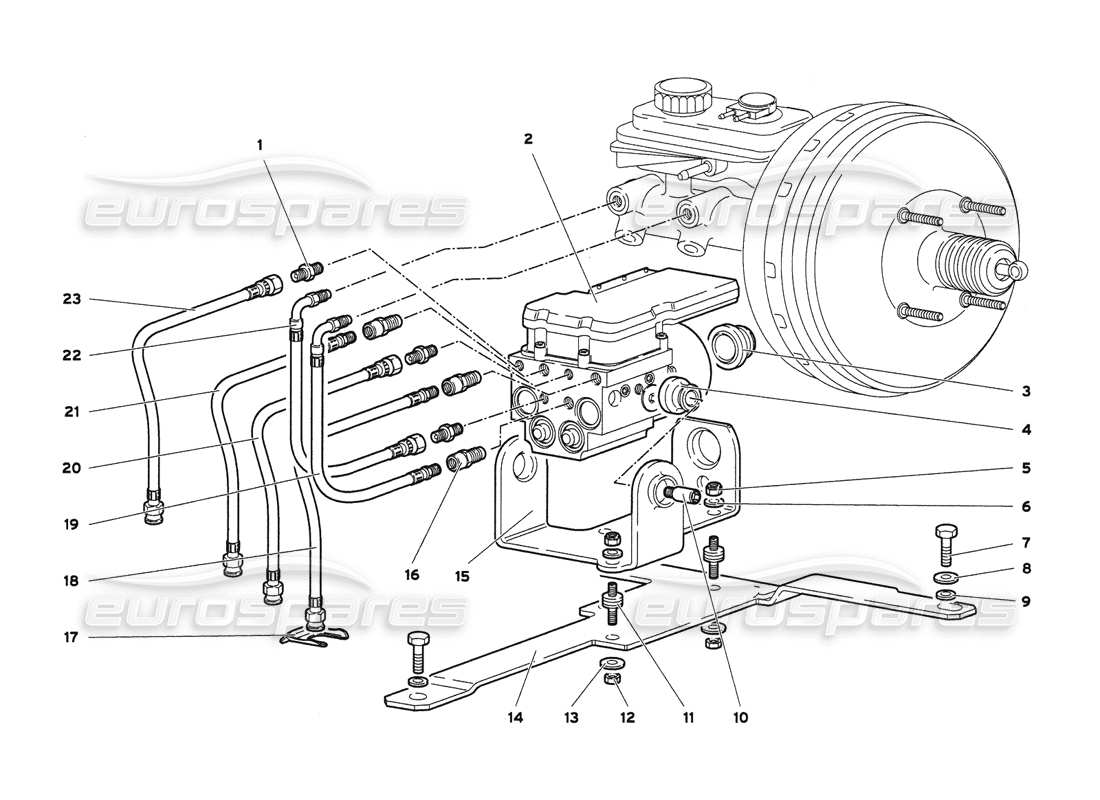 lamborghini diablo 6.0 (2001) electrohydraulic abs ecu part diagram