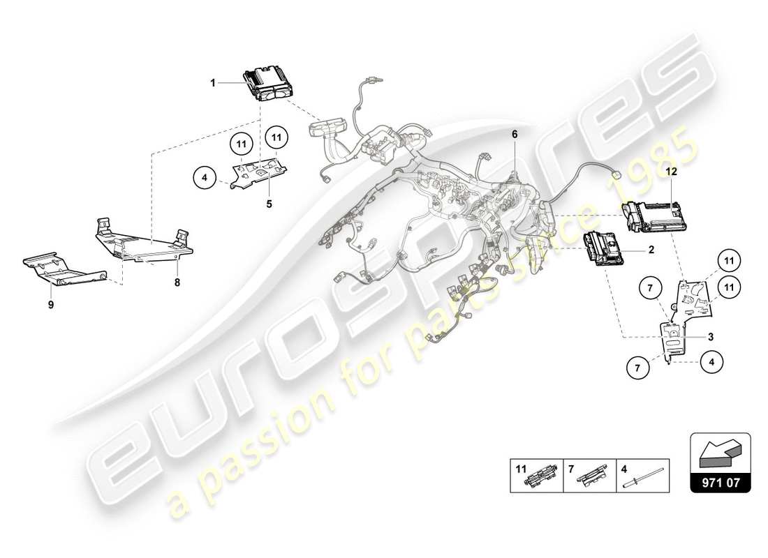 lamborghini performante spyder (2019) engine control unit part diagram