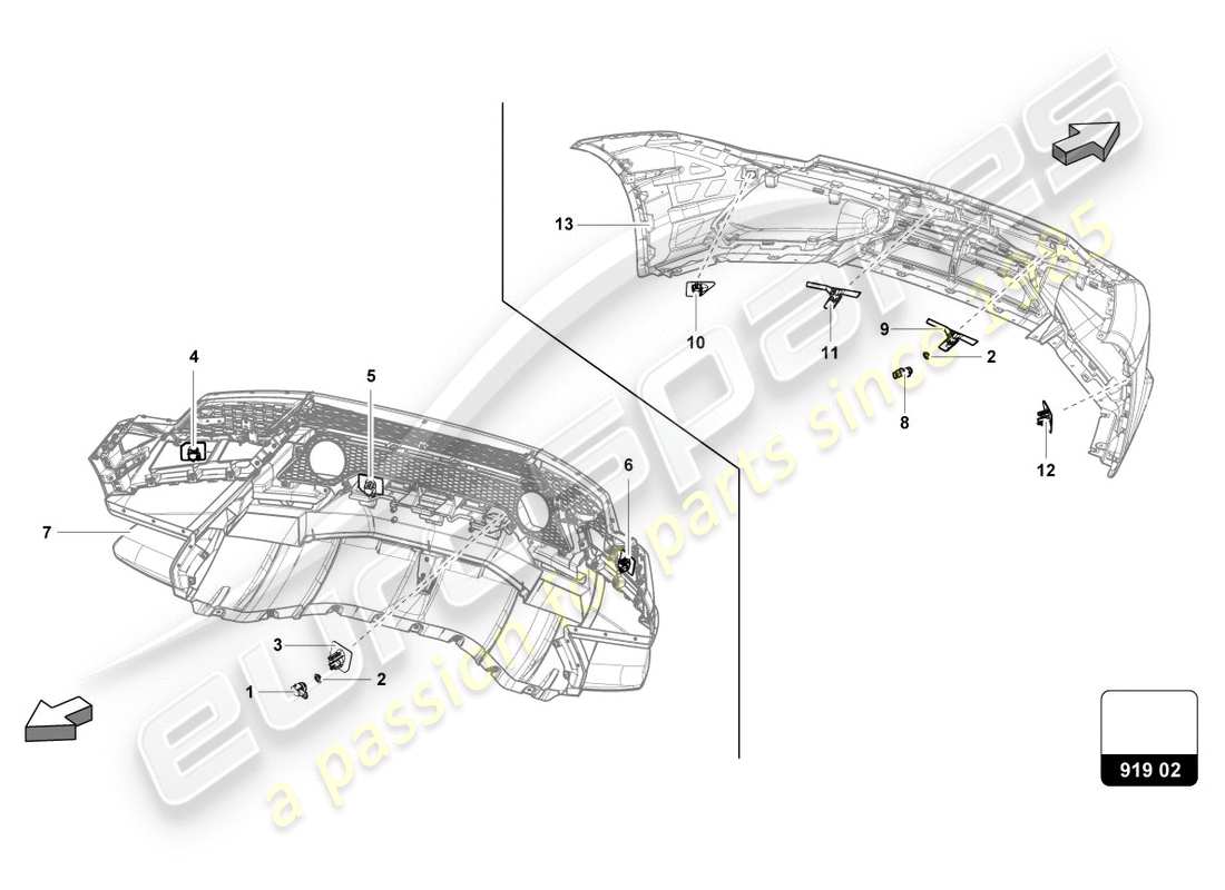 lamborghini performante spyder (2019) sensors part diagram