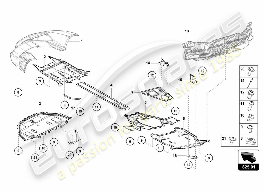 lamborghini lp610-4 avio (2017) trim panel for frame lower section part diagram