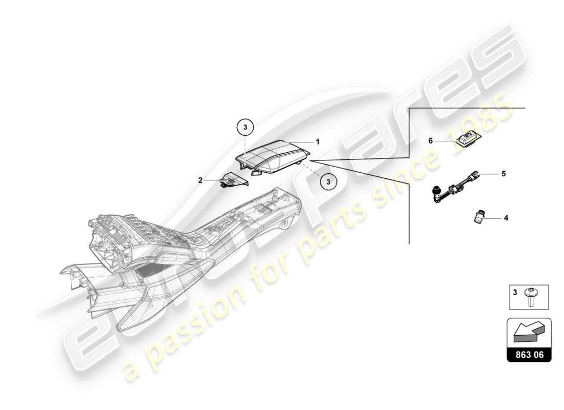 lamborghini 2017 (lp610-4 spyder) stowage compartment part diagram