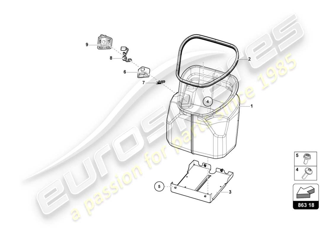 lamborghini centenario roadster (2017) luggage comp. floor covering parts diagram