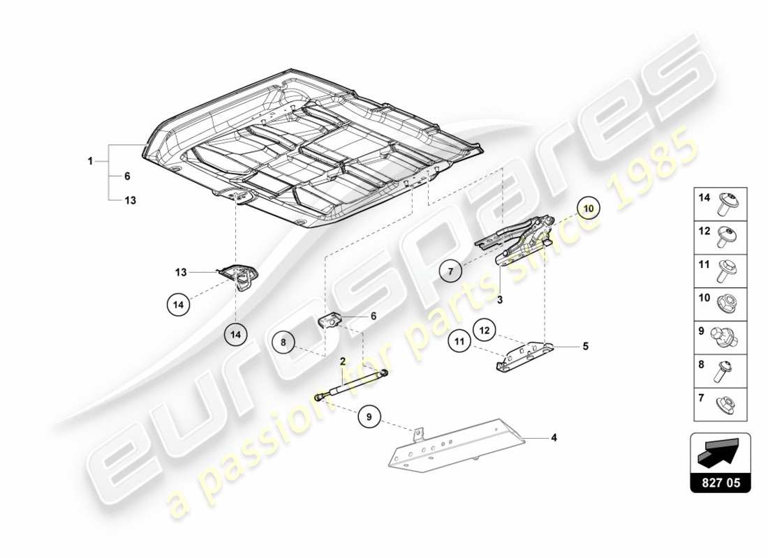 lamborghini 2017 (lp610-4 spyder) rear lid part diagram