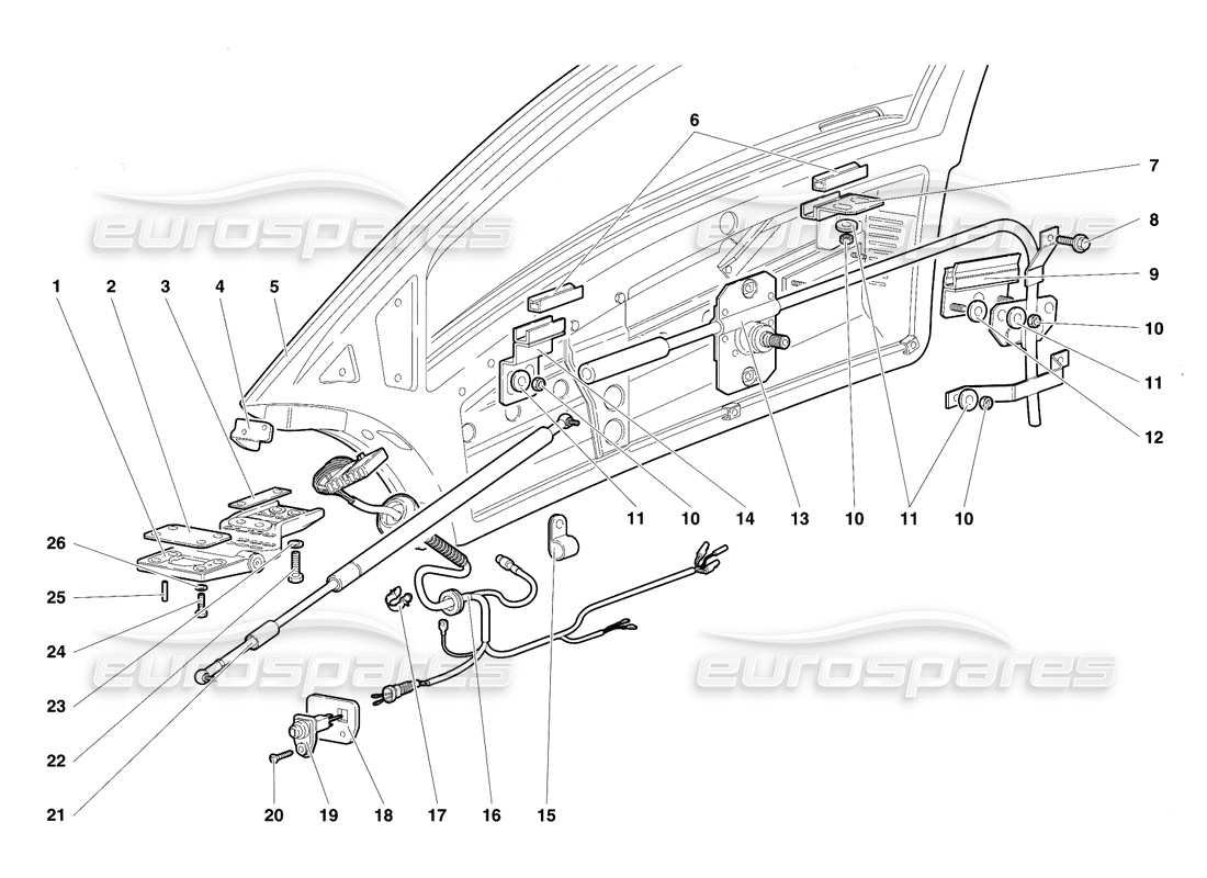 lamborghini diablo se30 (1995) doors parts diagram