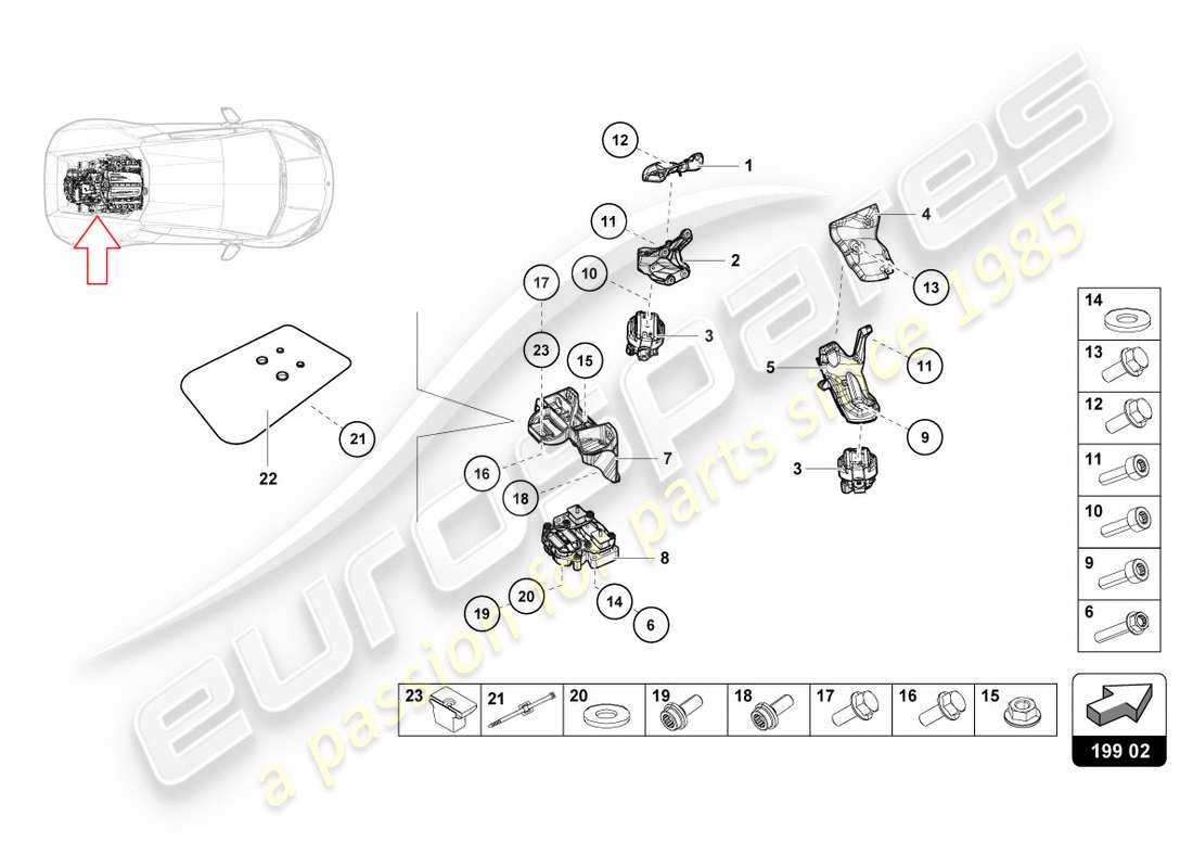 lamborghini performante spyder (2018) securing parts for engine part diagram
