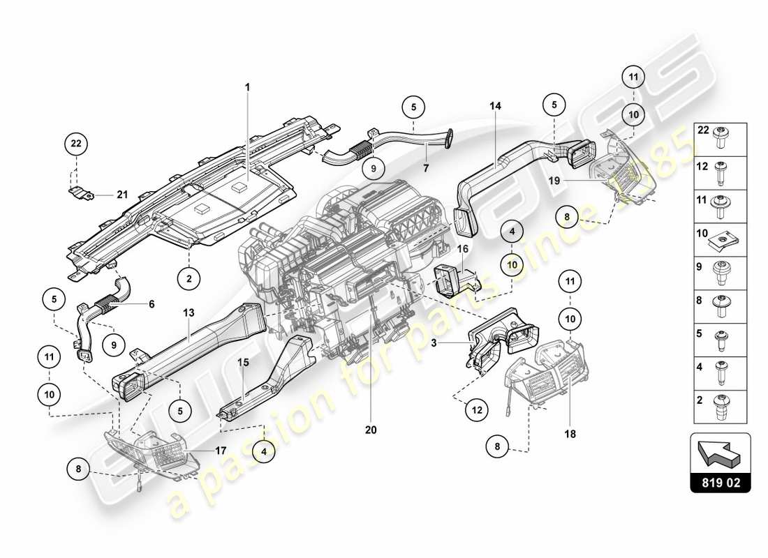 lamborghini centenario coupe (2017) air guide channel parts diagram