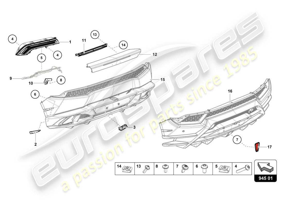 lamborghini lp610-4 coupe (2017) tail light part diagram