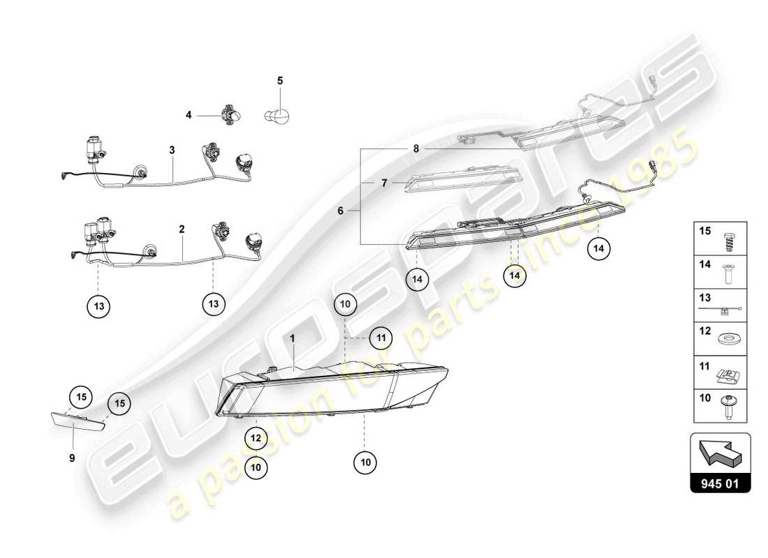 lamborghini 2016 (lp750-4 sv coupe) tail light rear part diagram