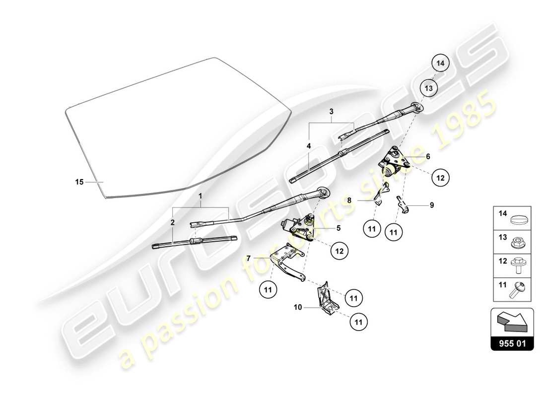 lamborghini lp580-2 coupe (2017) windshield wiper parts diagram