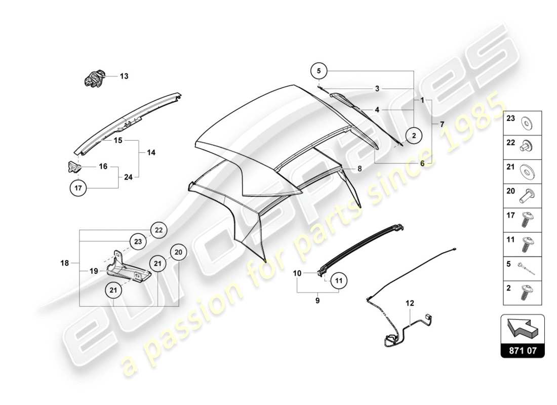 lamborghini 2018 (performante spyder) cover part diagram