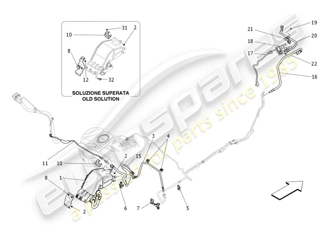 a part diagram from the maserati ghibli fragment (2022) parts catalogue