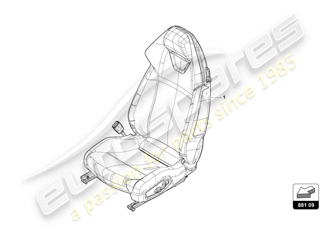lamborghini 2017 (lp610-4 avio) seat 'avio trim' part diagram