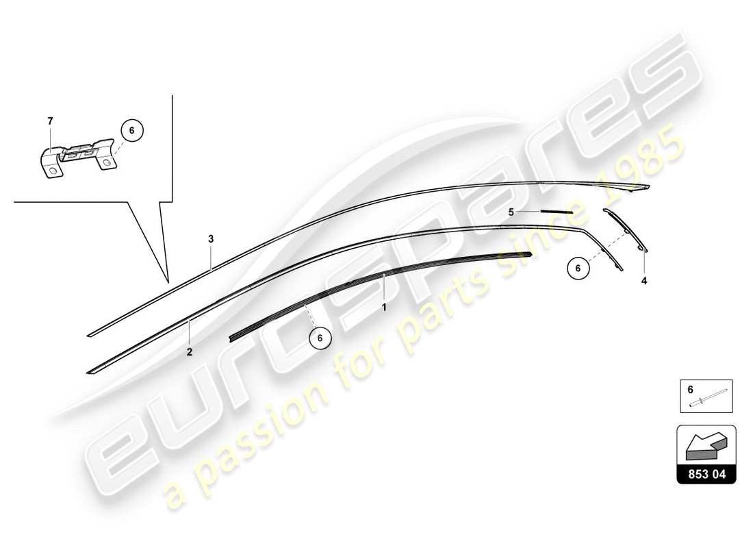 lamborghini 2020 (performante coupe) moldings part diagram