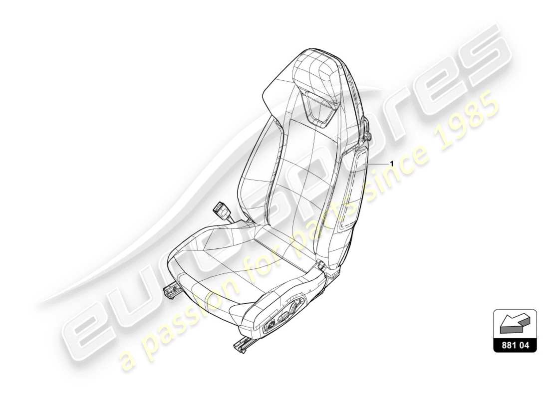 lamborghini evo spyder (2020) seat part diagram