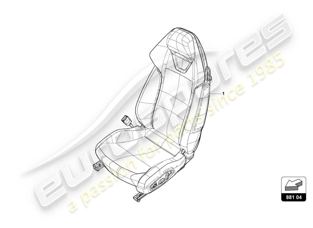 lamborghini 2020 (evo coupe) seat part diagram