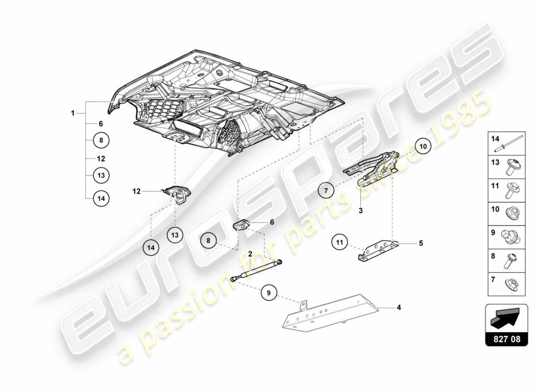 lamborghini performante spyder (2019) rear lid parts diagram