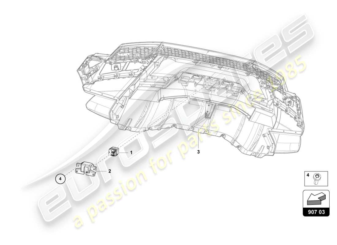 lamborghini performante coupe (2018) reversing camera parts diagram