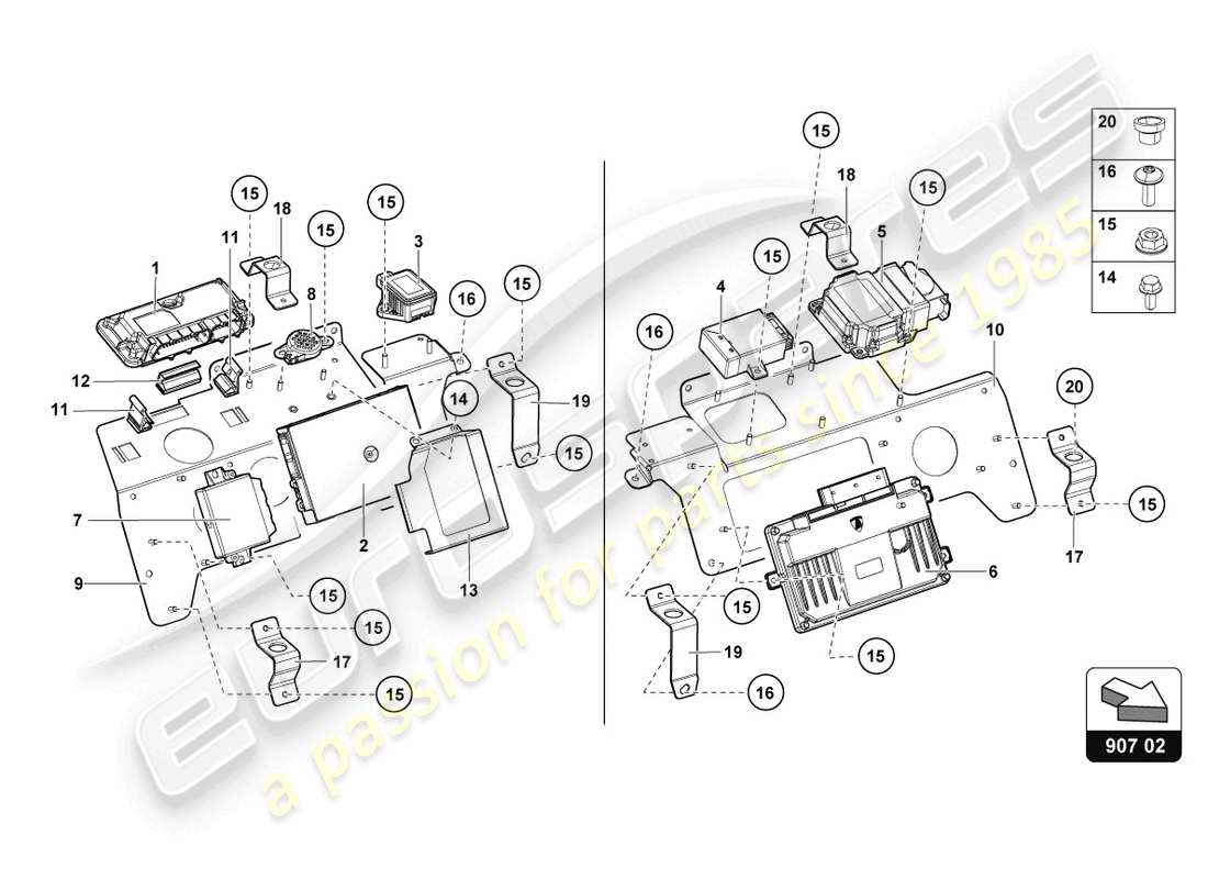 lamborghini lp700-4 coupe (2016) electrics parts diagram