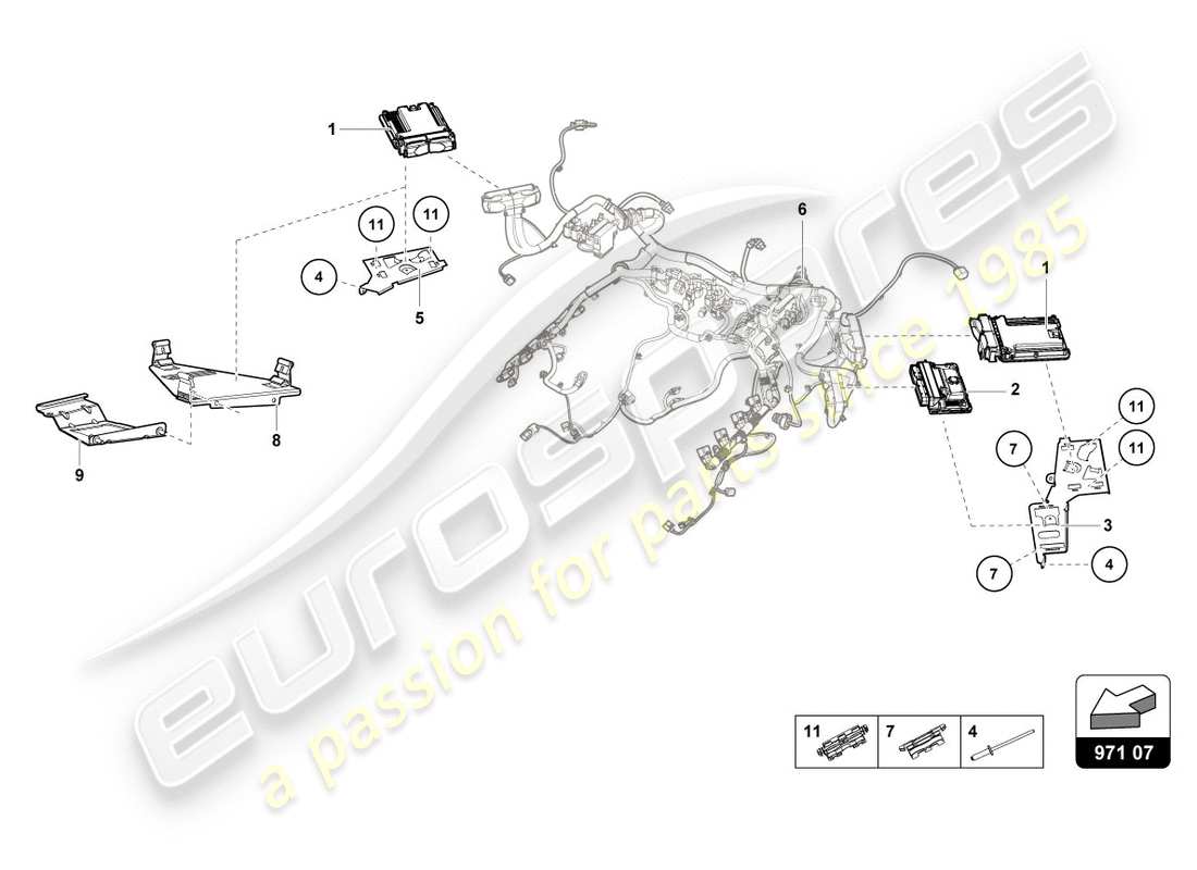lamborghini 2018 (performante coupe) engine control unit part diagram