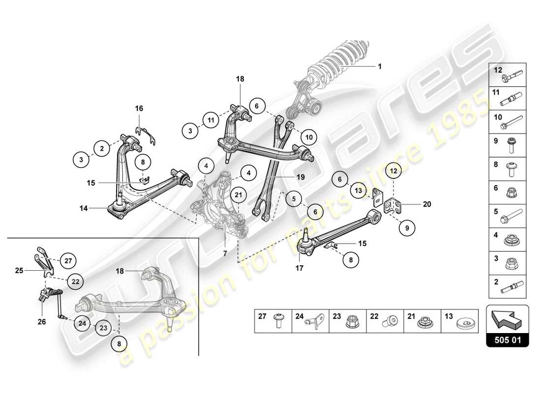 lamborghini 2016 (lp700-4 roadster) suspension rear part diagram