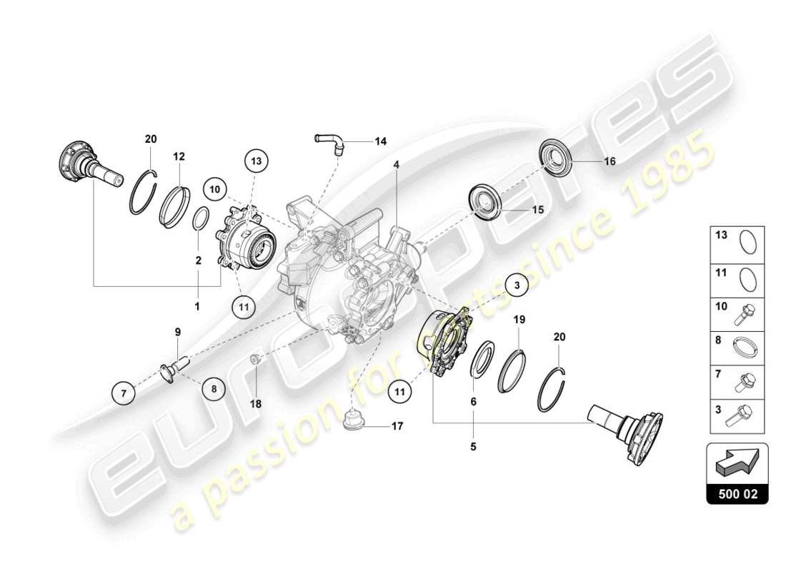 lamborghini 2017 (lp740-4 s coupe) housing for differential rear part diagram