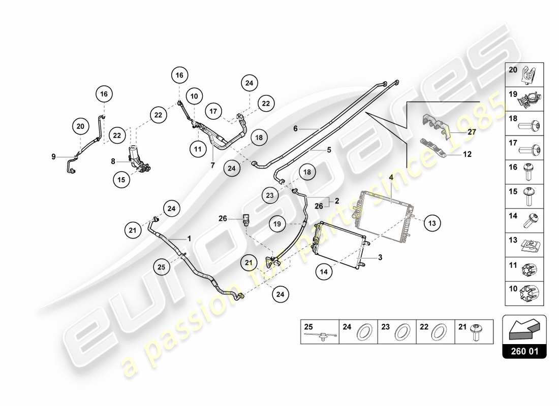 lamborghini 2019 (performante coupe) a/c condenser part diagram