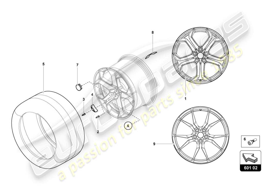 lamborghini lp700-4 roadster (2017) wheels/tyres rear parts diagram