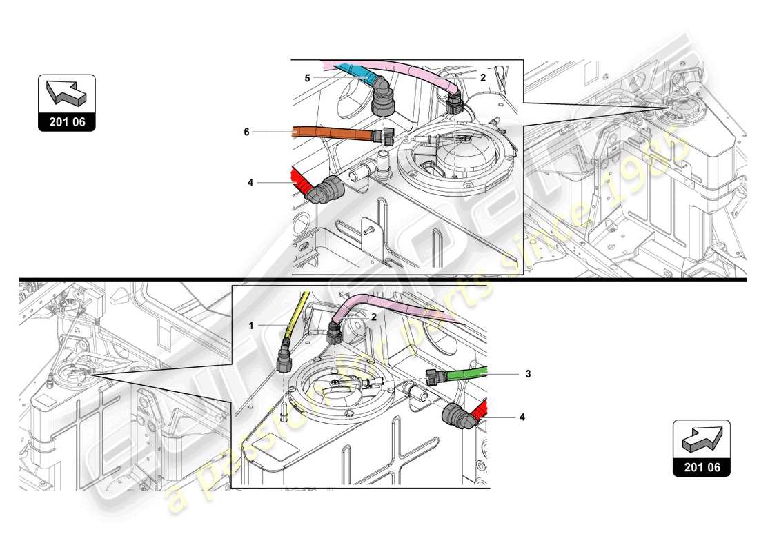 lamborghini lp700-4 coupe (2015) fuel supply system parts diagram