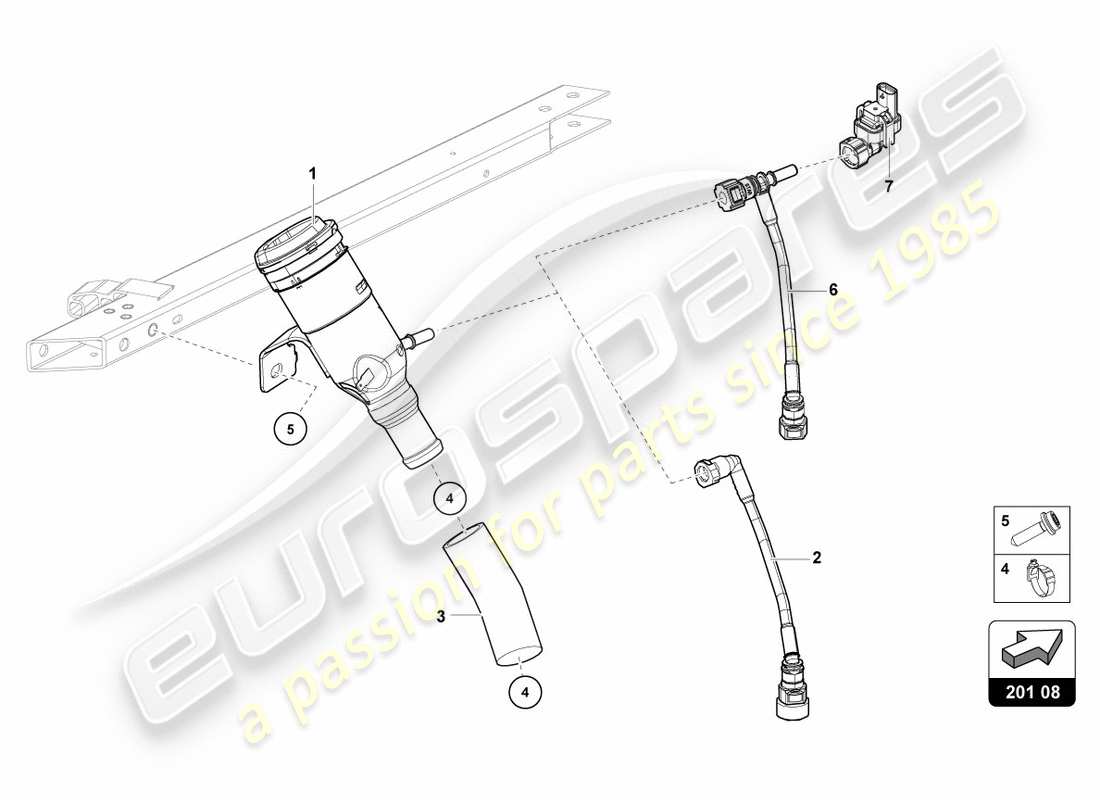 lamborghini 2016 (lp600-4 zhong coupe) fuel filler neck part diagram