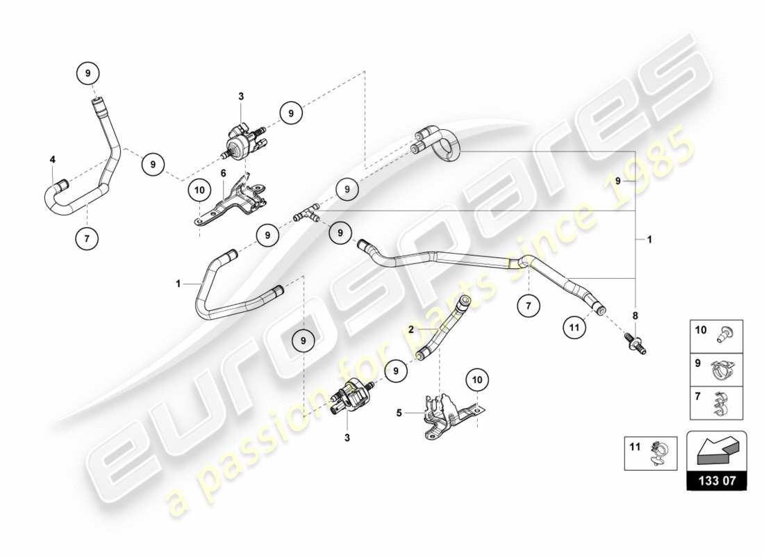 a part diagram from the Lamborghini PERFORMANTE SPYDER (2019) parts catalogue
