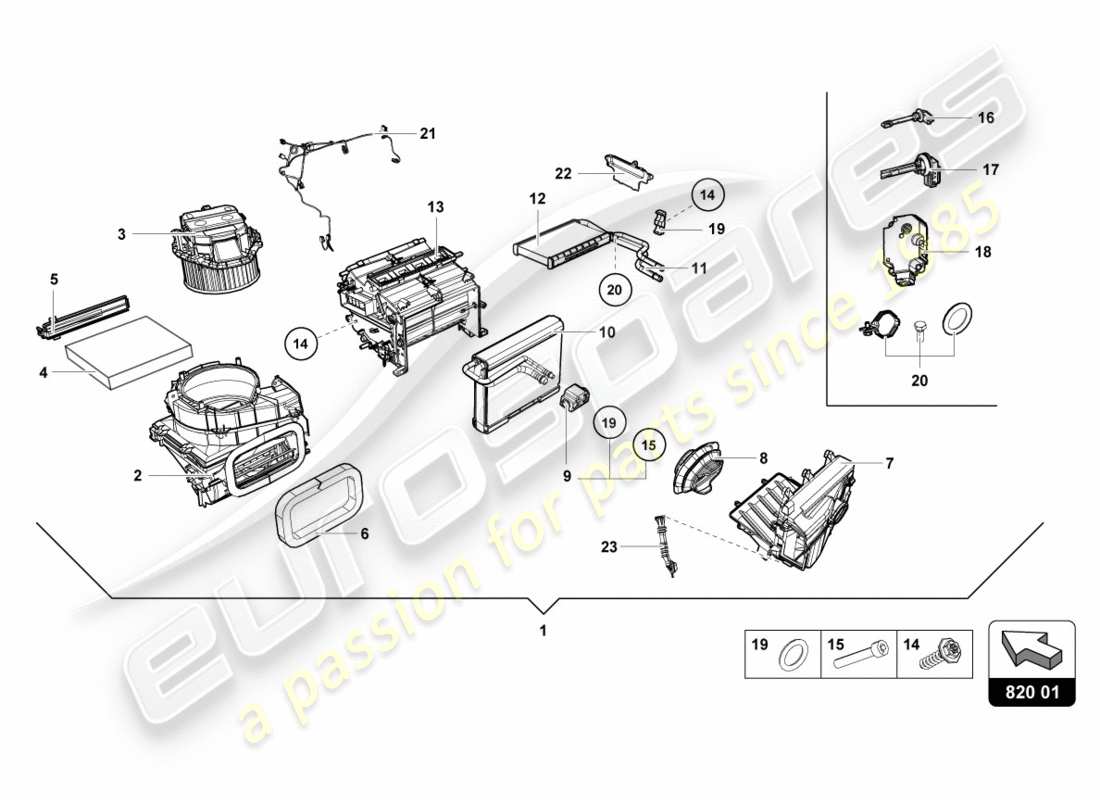 lamborghini performante spyder (2019) air intake box for electronic part diagram