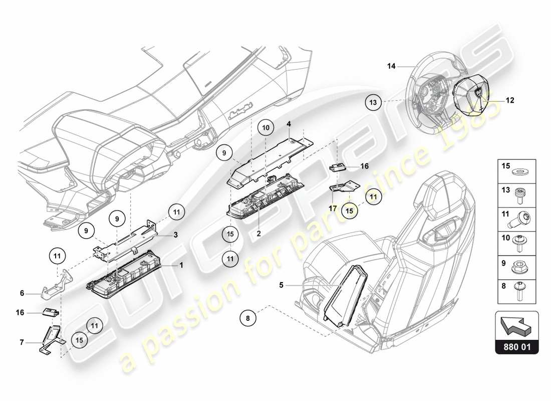lamborghini 2012 (lp700-4 coupe)) airbag unit part diagram