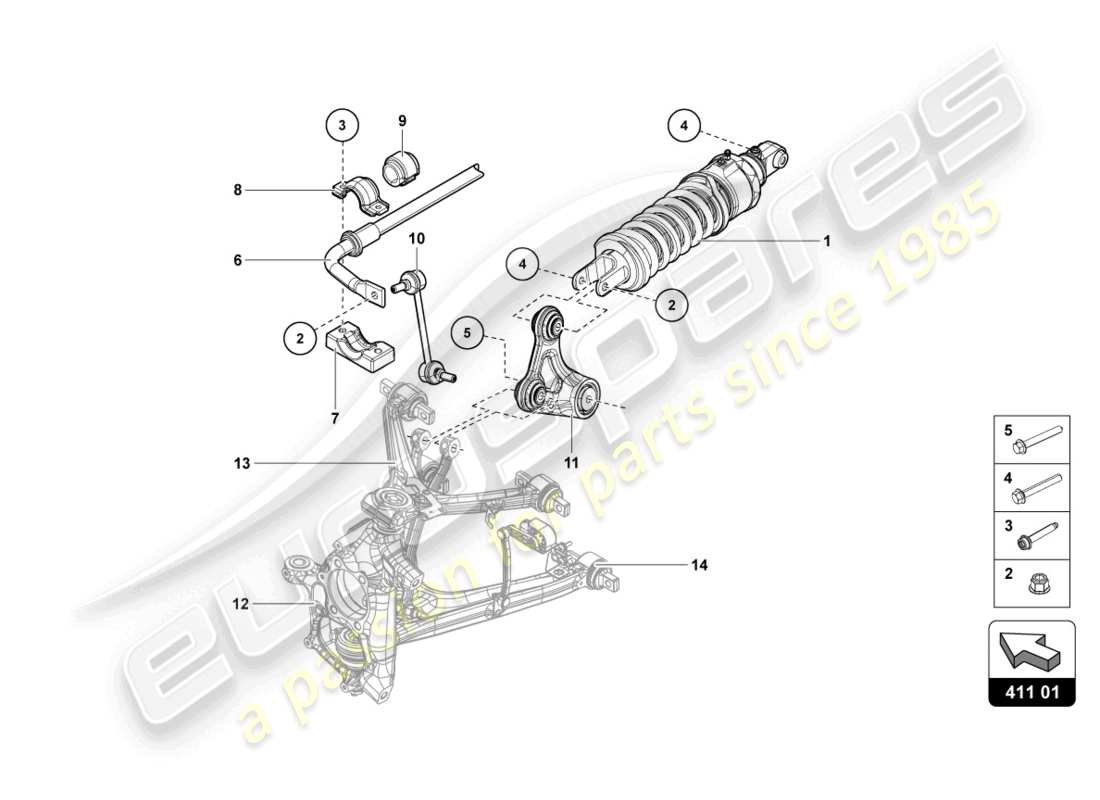 lamborghini 2018 (lp740-4 s coupe) shock absorbers front part diagram