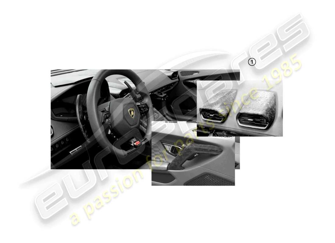 lamborghini accessories (performante spyder) decor set for centre console and door interiors part diagram