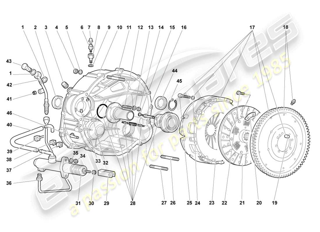 lamborghini murcielago coupe (2005) coupling lhd parts diagram