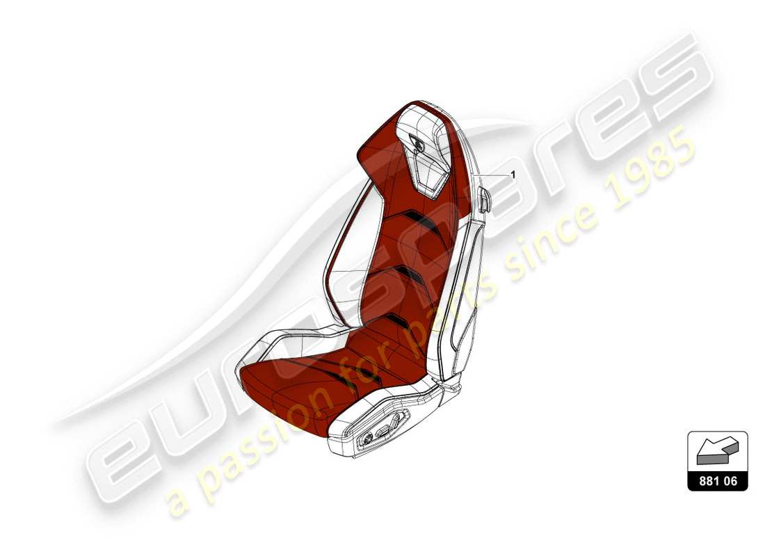 lamborghini 2020 (performante coupe) seat 'performante trim part diagram