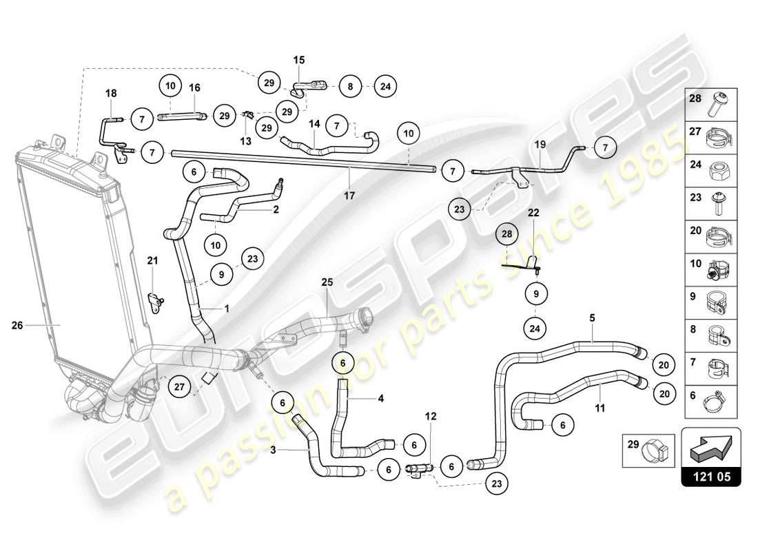 lamborghini 2014 (lp700-4 coupe) cooling system part diagram
