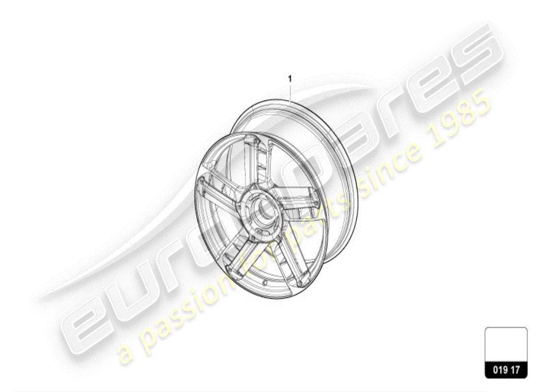 lamborghini accessories (performante coupe) aluminium rim part diagram